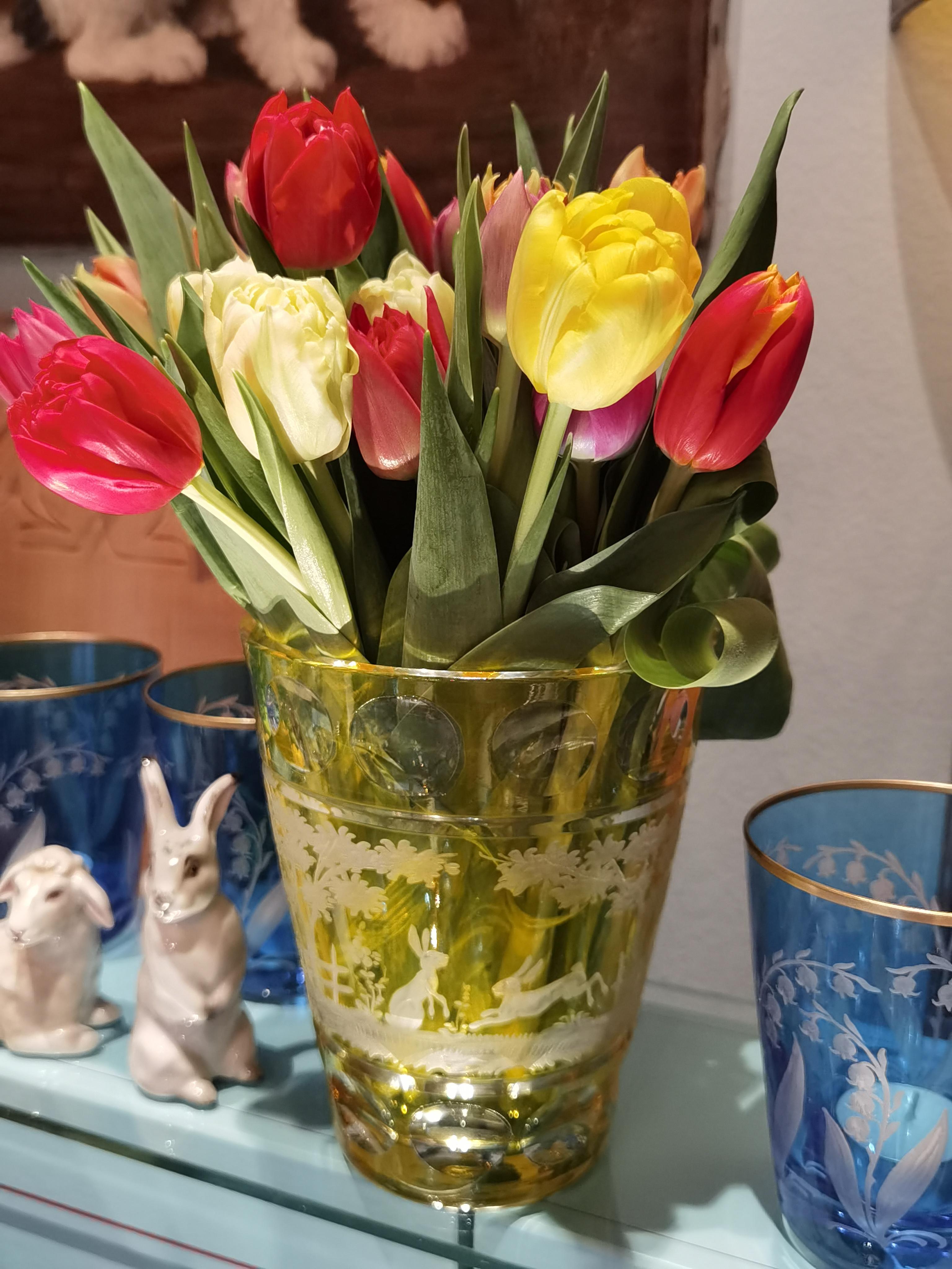 XXIe siècle et contemporain Style campagnard  Vase en cristal Lapin de Pâques Sofina Boutique Kitzbühel en vente