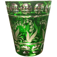 Country Style Hand Blown Glass Vase Green Crystal Sofina Boutique Kitzbühel