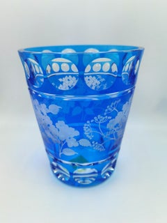 Country Style Hand Blown Glass Vase with Flower Decor Sofina Boutique Kitzbühel