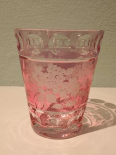 Country Style Hand Blown Glass Vase with Flower Decor Sofina Boutique Kitzbühel