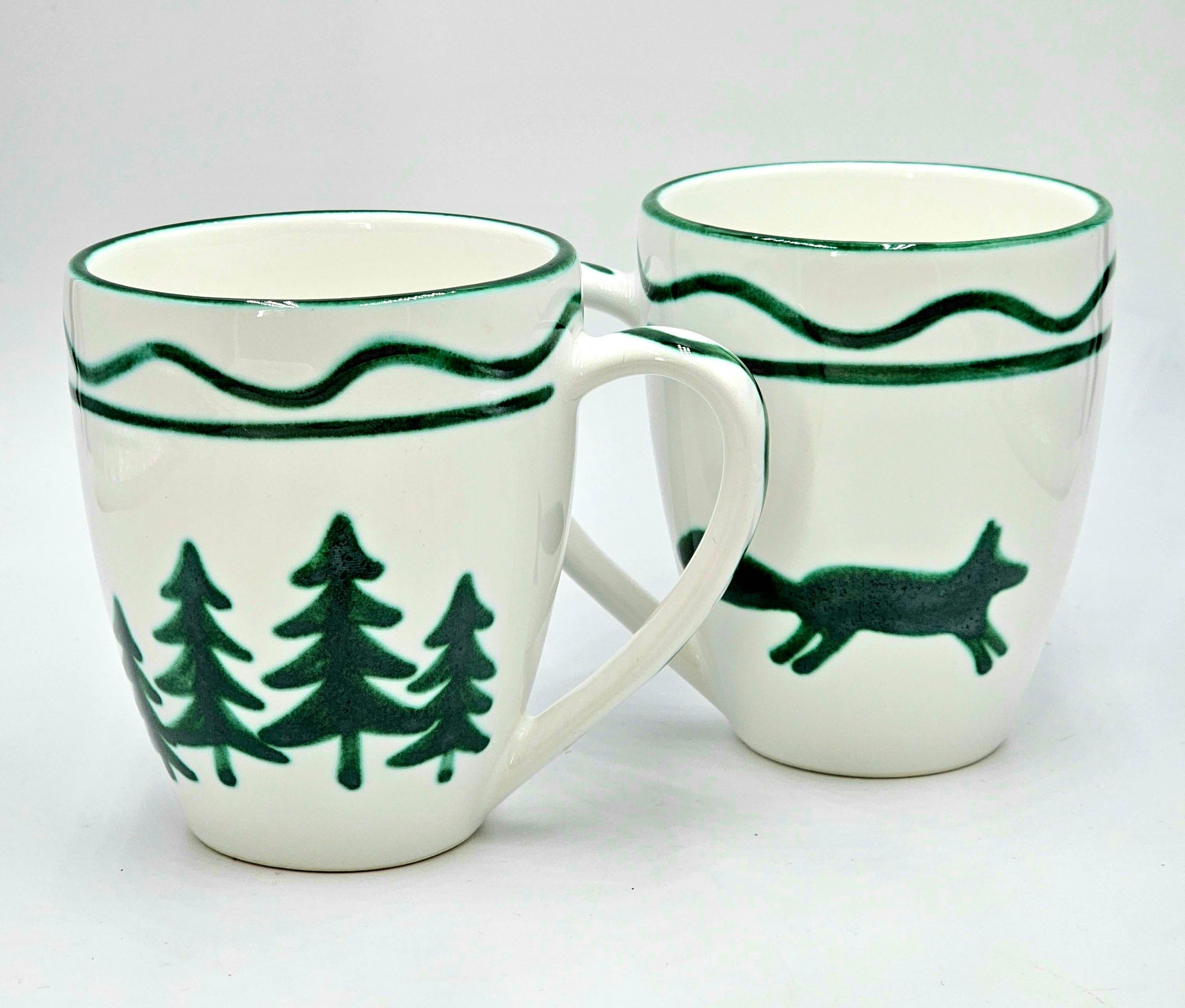 Contemporary Black Forest Hand-Painted Pottery Mug Sofina Boutique Kitzbühel Austria For Sale