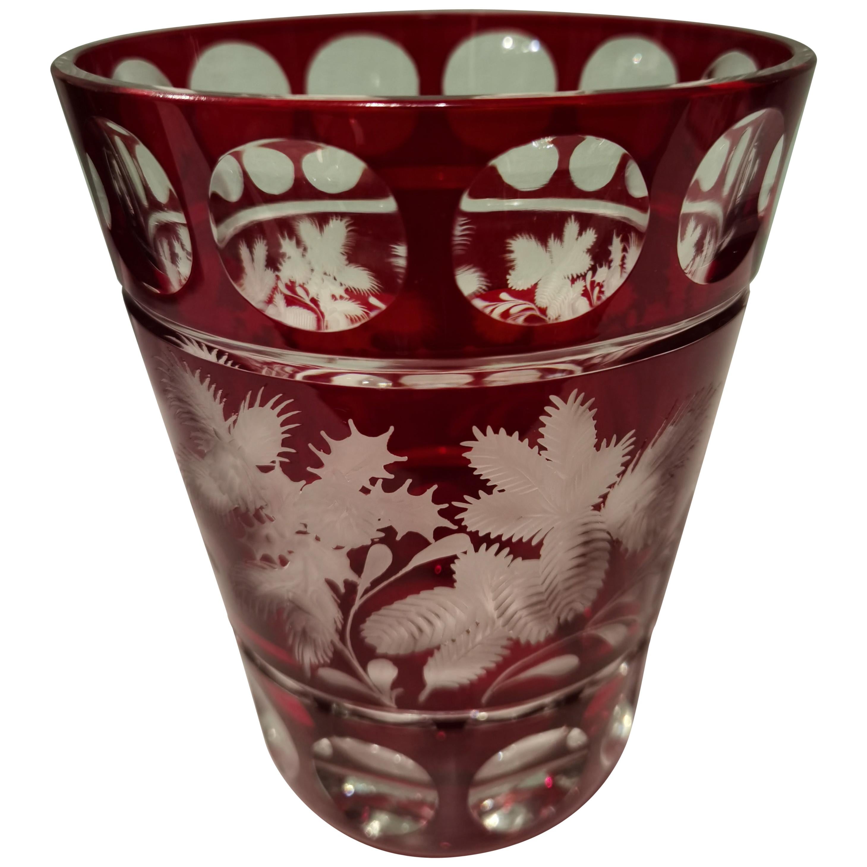 Rustikale mundgeblasene Kristallvase im Landhausstil mit Xmas-Dekor Sofina Boutique Kitzbhel im Angebot