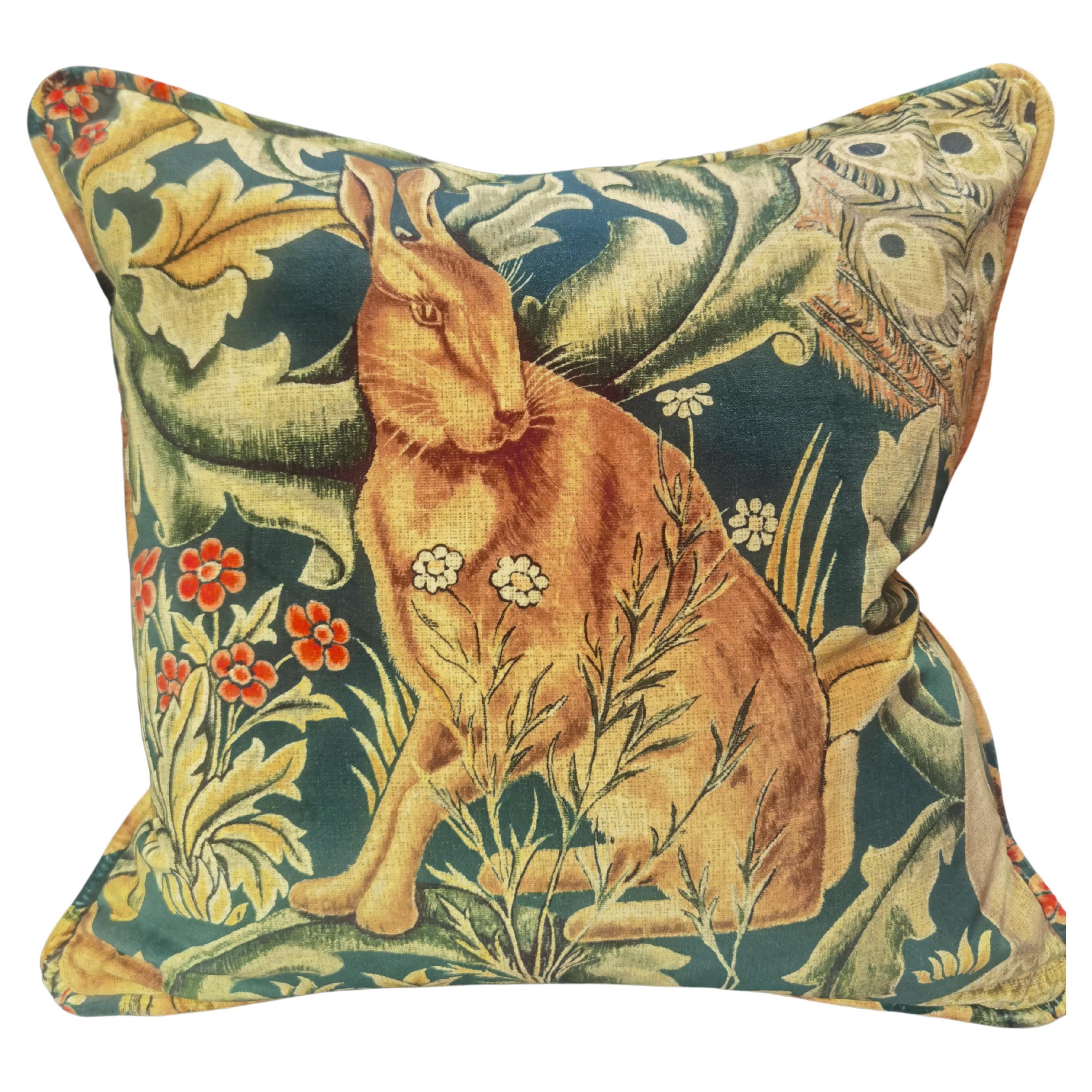 Country Style Handmade Cushion Velvet Bunny Sofina Boutique Kitzbuehel For Sale