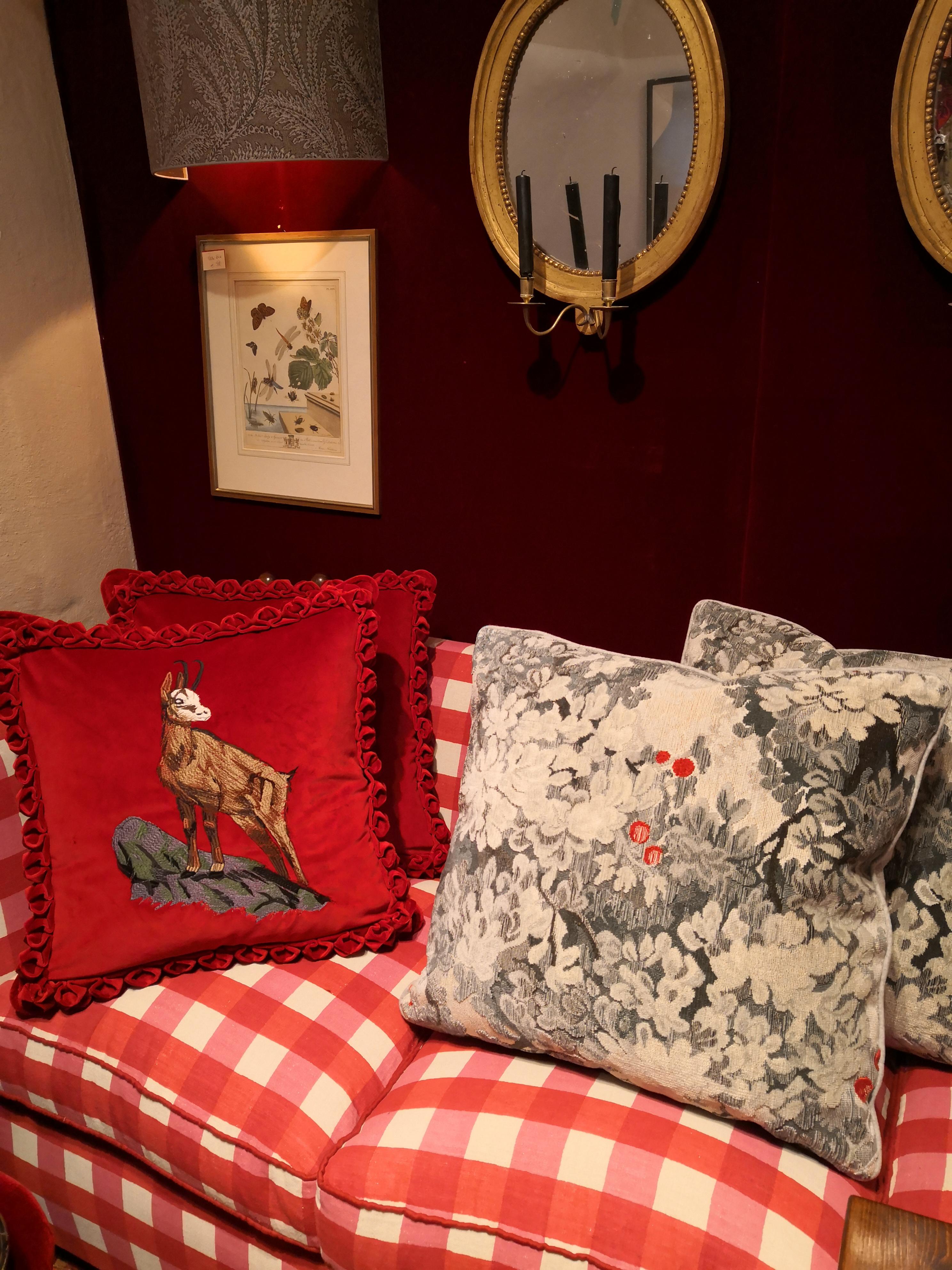 Country Style Handmade Cushion Velvet Sofina Boutique Kitzbuehel For Sale 1