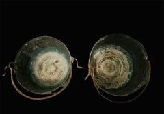 Pareja de calderos/cubiletes/palanganas de cobre de estilo rústico