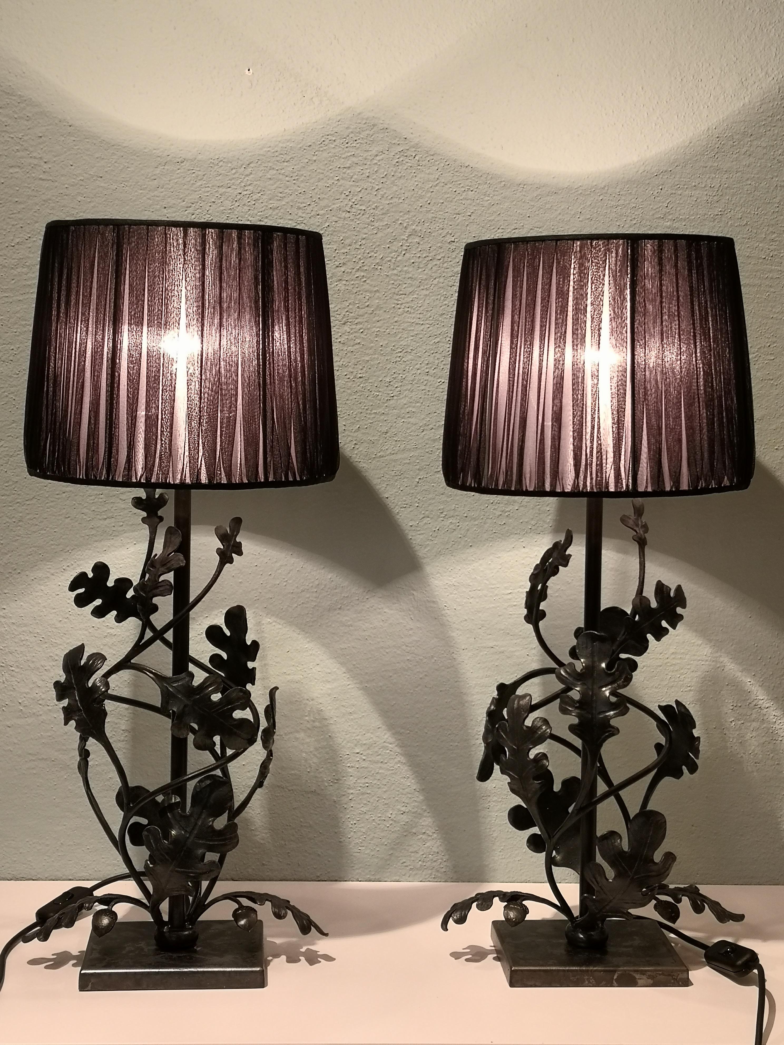 Country Style Pair of Table Lamps Handmade Iron Sofina Boutique Kitzbuehel In New Condition In Kitzbuhel, AT