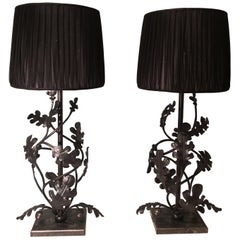 Country Style Pair of Table Lamps Handmade Iron Sofina Boutique Kitzbuehel