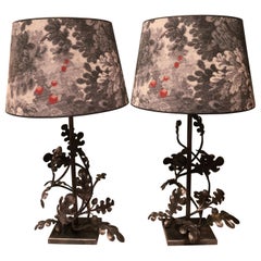 Country Style Pair of Table Lamps Handmade Iron Sofina Boutique Kitzbuehel