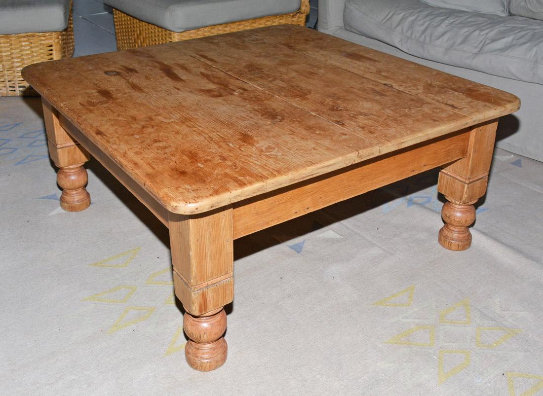square pine coffee table