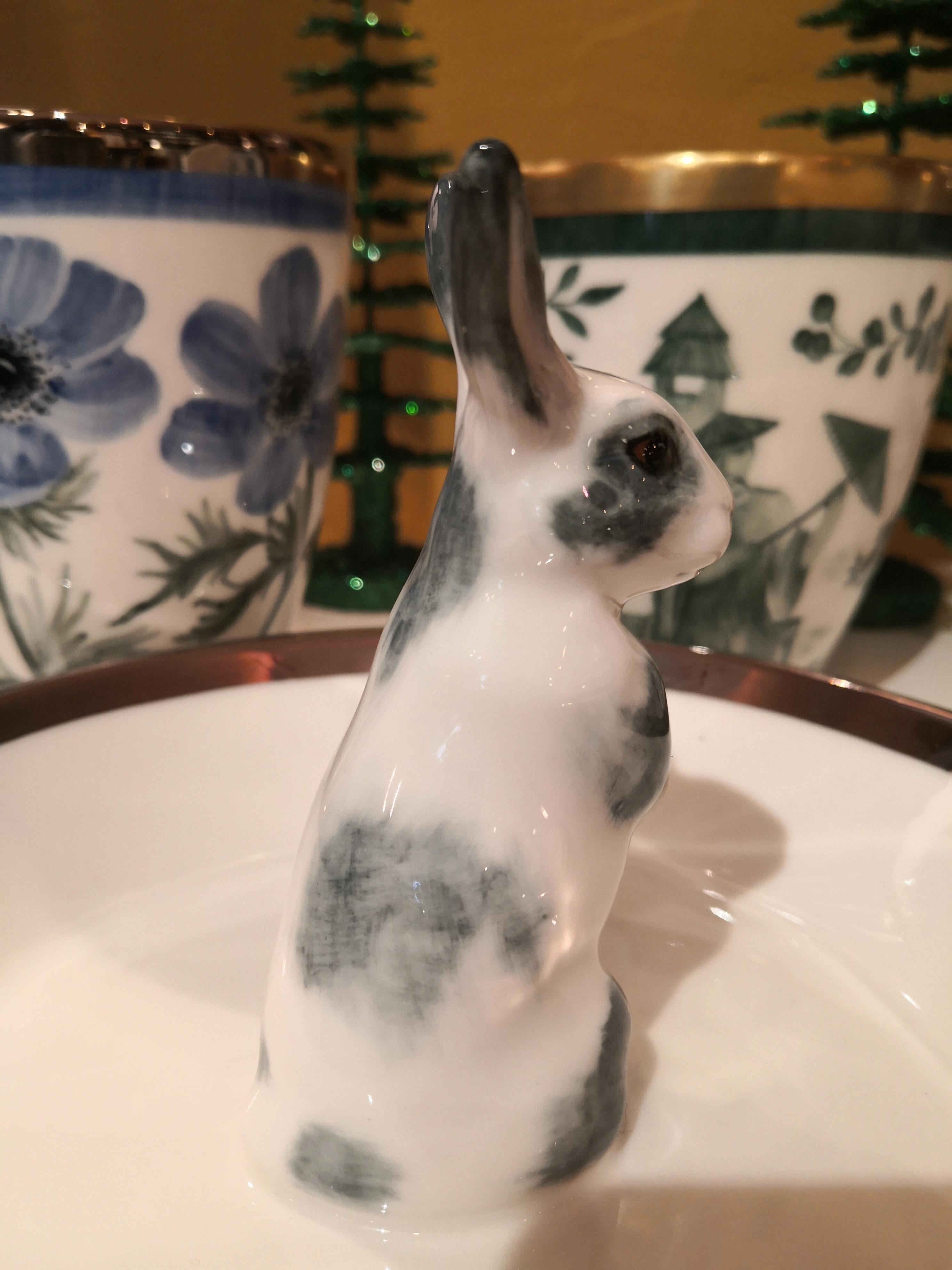 German Country Style Porcelain Bowl with Bunny Figure Sofina Boutique Kitzbuehel