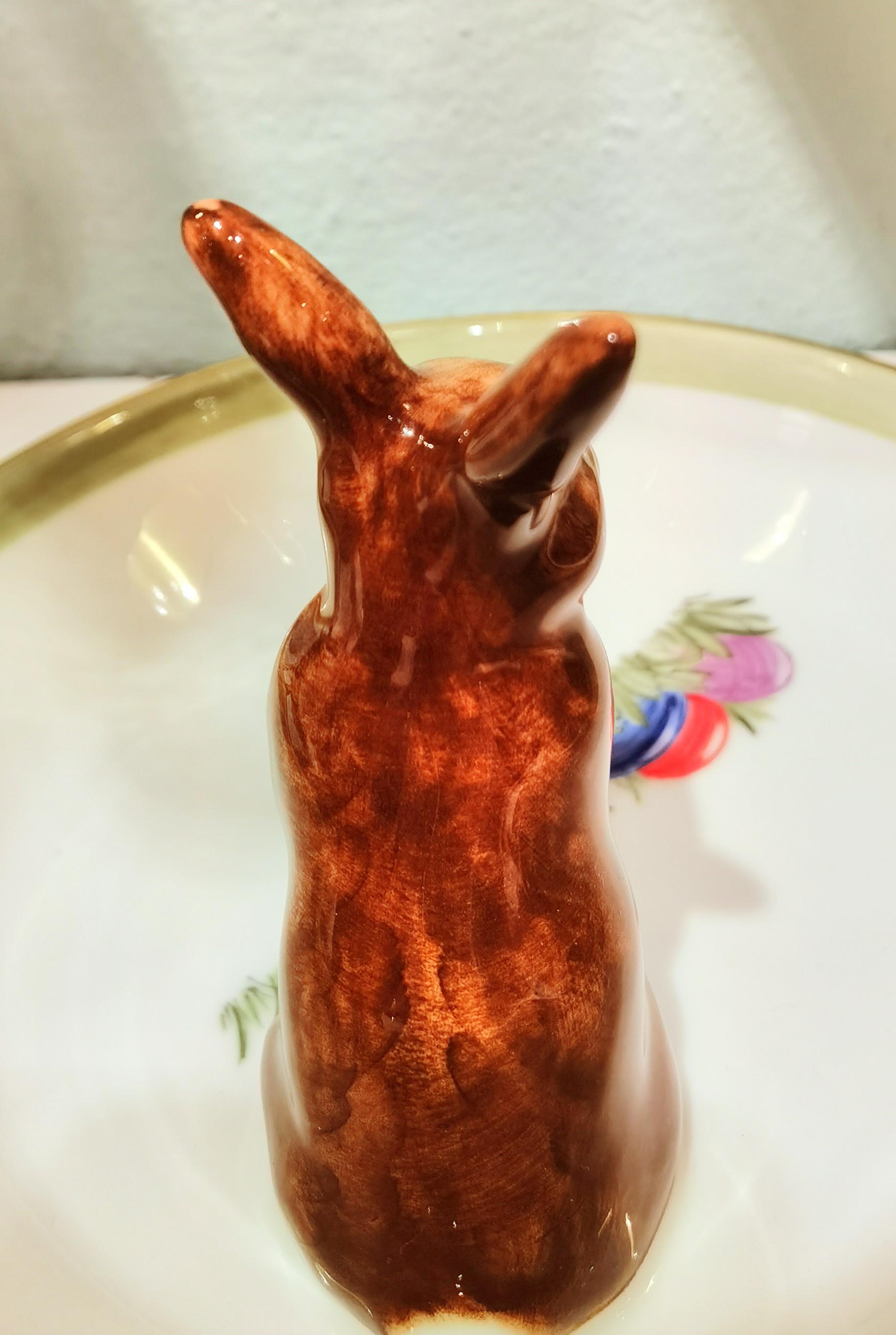 German Country Style Easter Porcelain Bowl With Bunny Figure Sofina Boutique Kitzbuehel For Sale