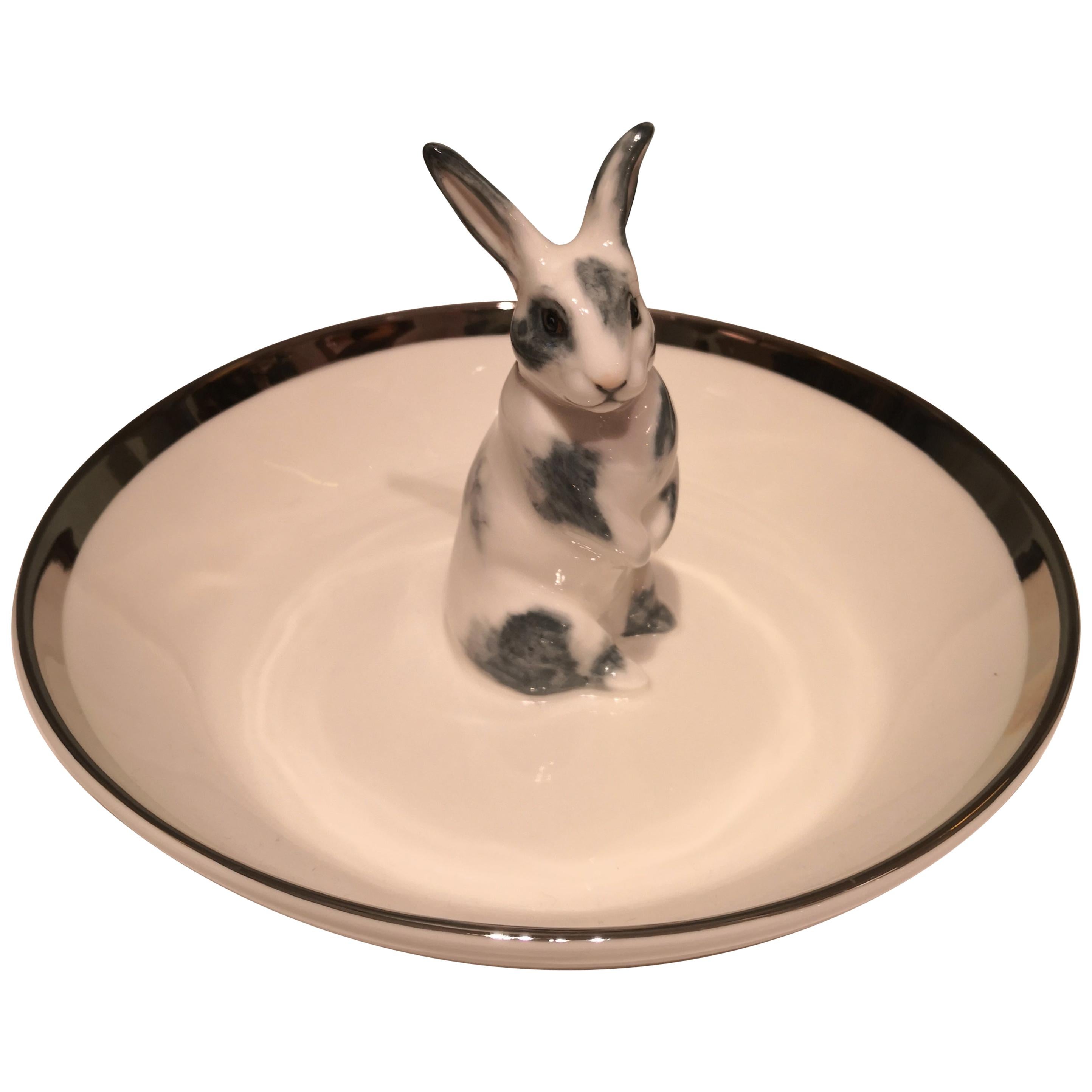 Country Style Porcelain Bowl with Bunny Figure Sofina Boutique Kitzbuehel
