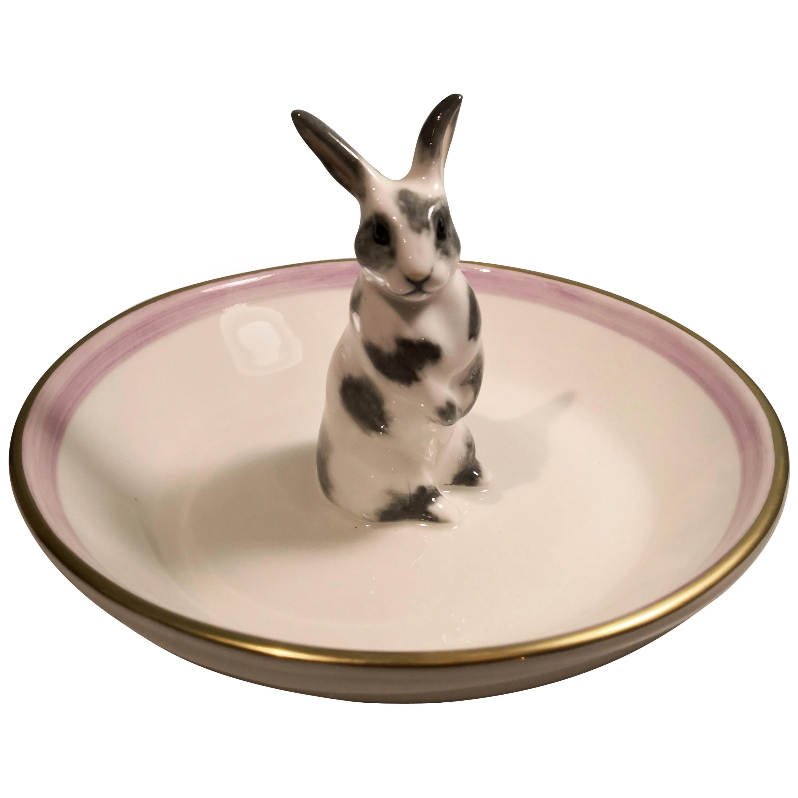 Country Style Porcelain Bowl with Bunny Figure Sofina Boutique Kitzbuehel