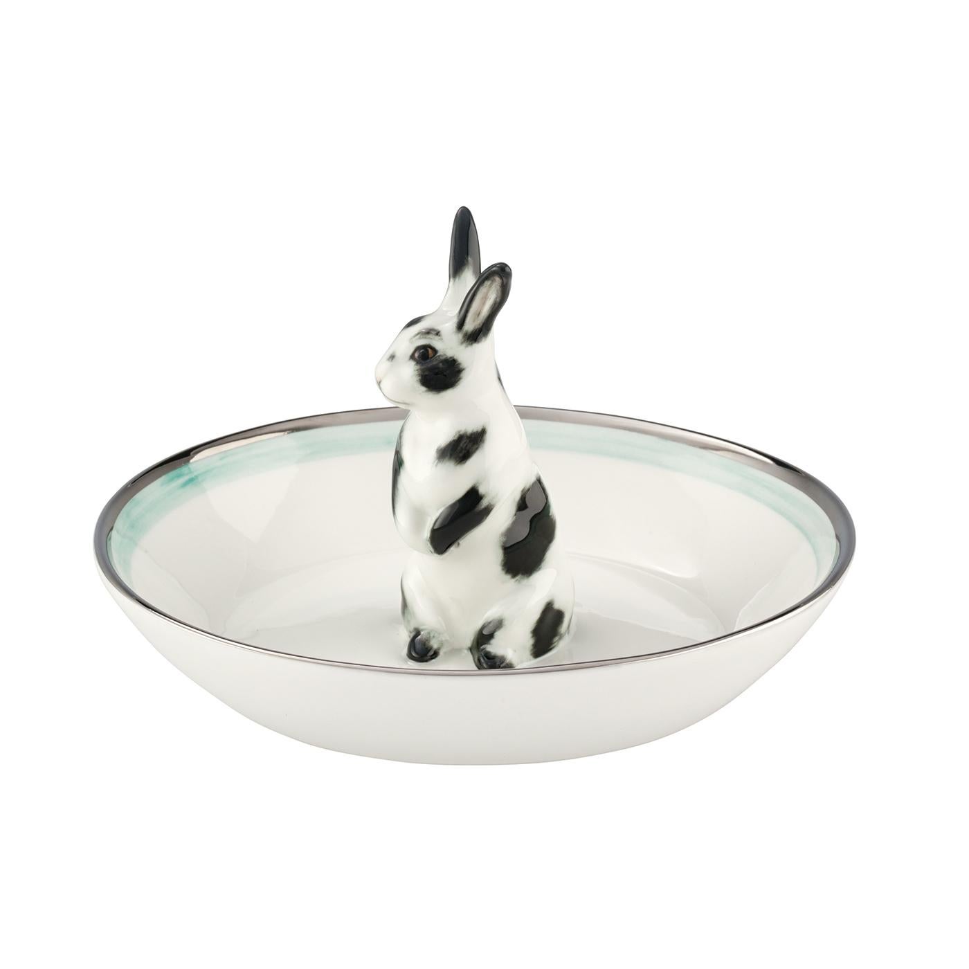 Country Style Porcelain Bowl with Hare Figure Sofina Boutique Kitzbuehel