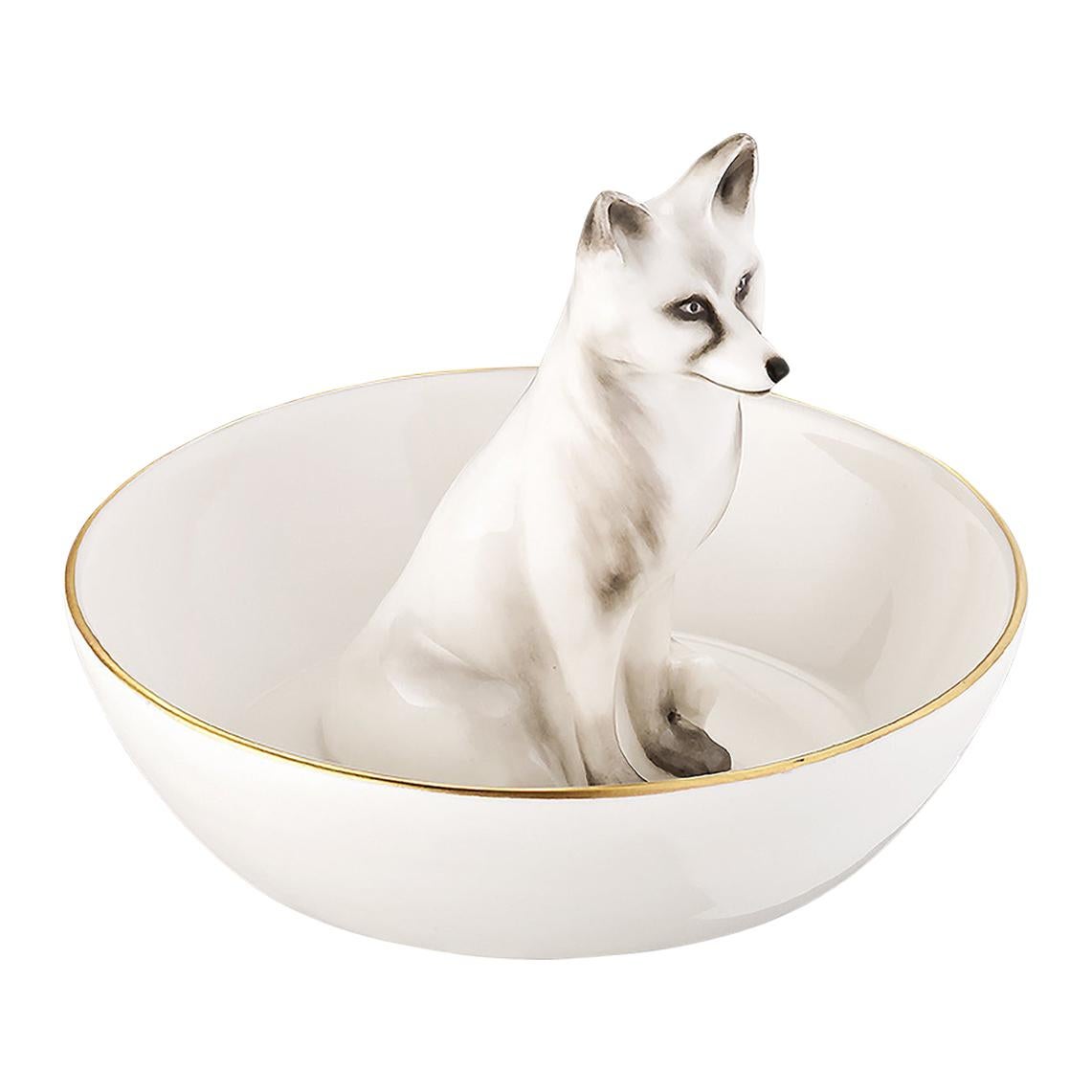 Country Style Porcelain Figure Fox Handpainted Sofina Boutique Kitzbühel For Sale