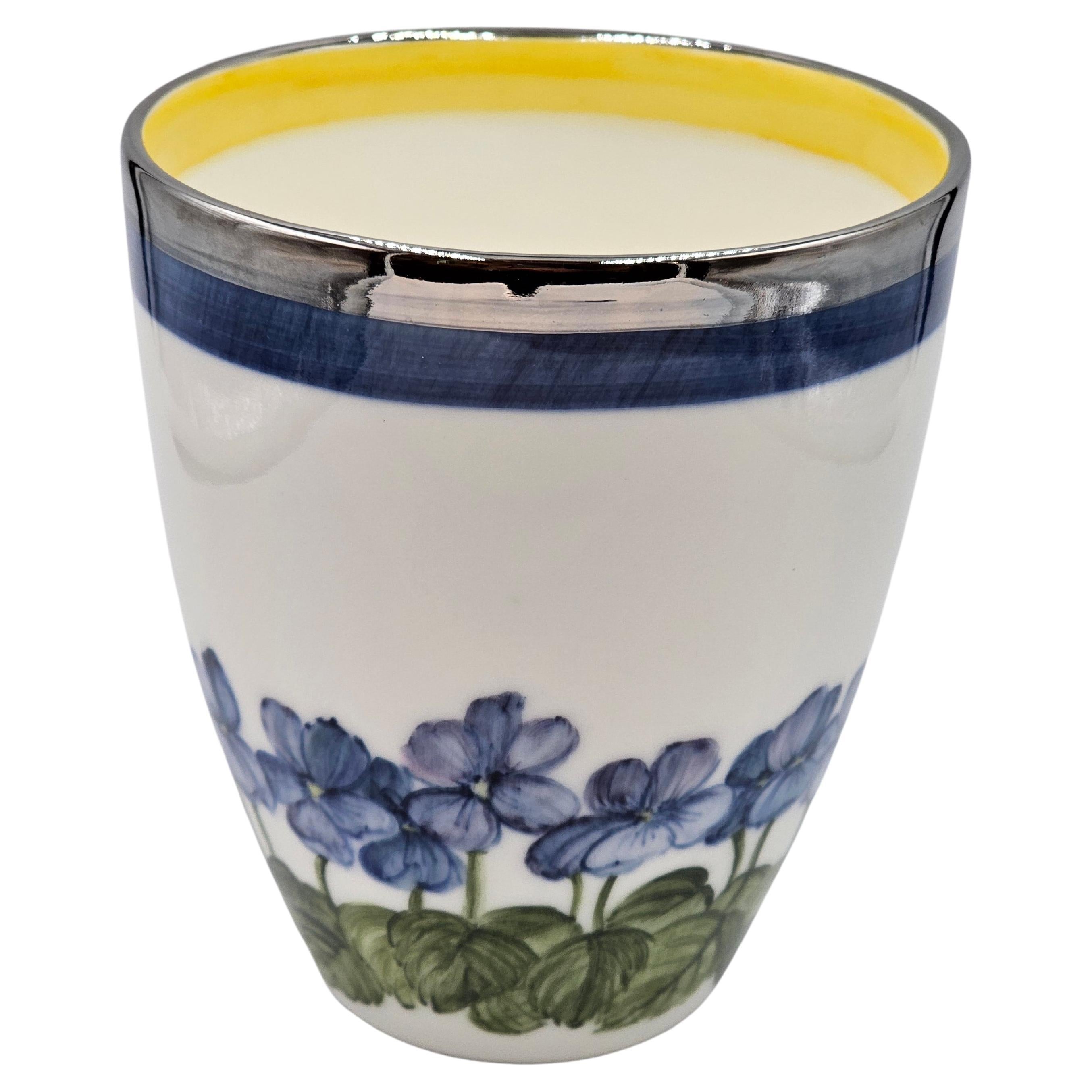 Country Style Porcelain Vase Hand-Painted Sofina Boutique Kitzbühel For Sale