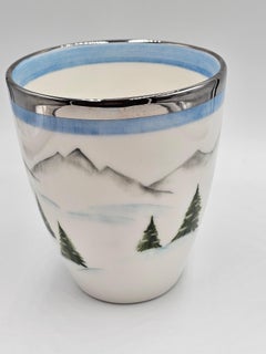 Country Style Porcelain Vase Handpainted Skier Decor Sofina Boutique Kitzbuehel