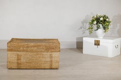 Country Style Rectangular Woven Rattan Storage Box with Lid