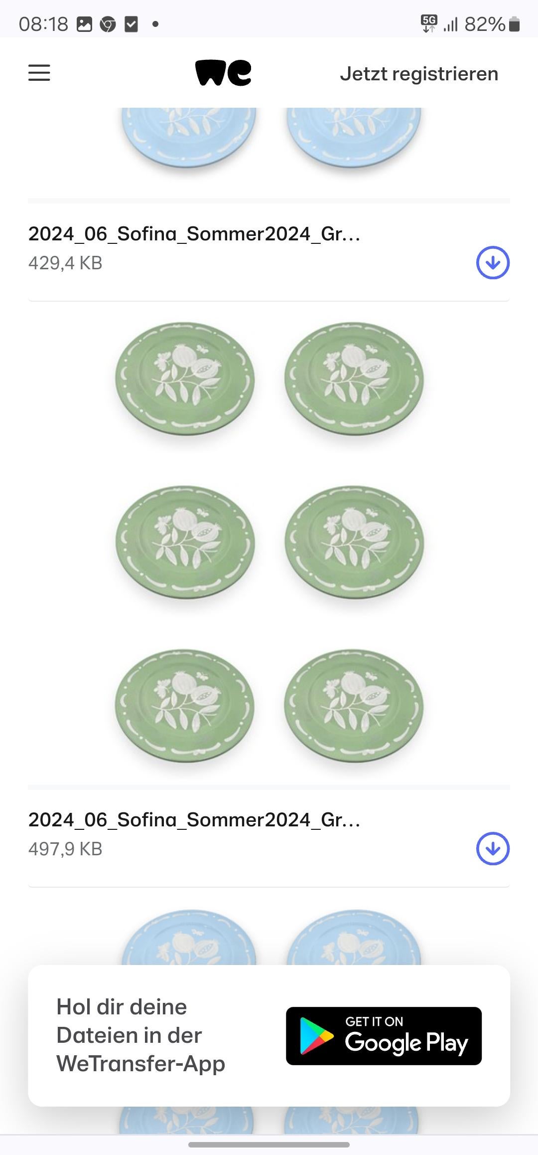 Peint à la main Set de six assiettes plates en céramique Sofina Boutique Kitzbühel en vente