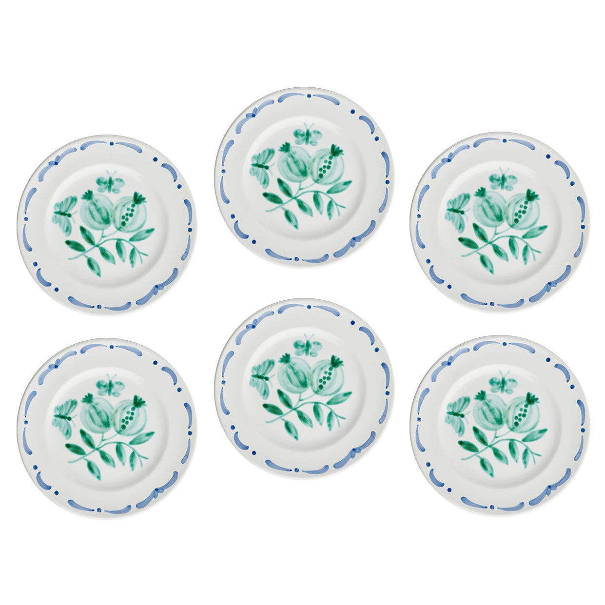 Ensemble de six assiettes plates en céramique de style campagnard Sofina Boutique Kitzbhel