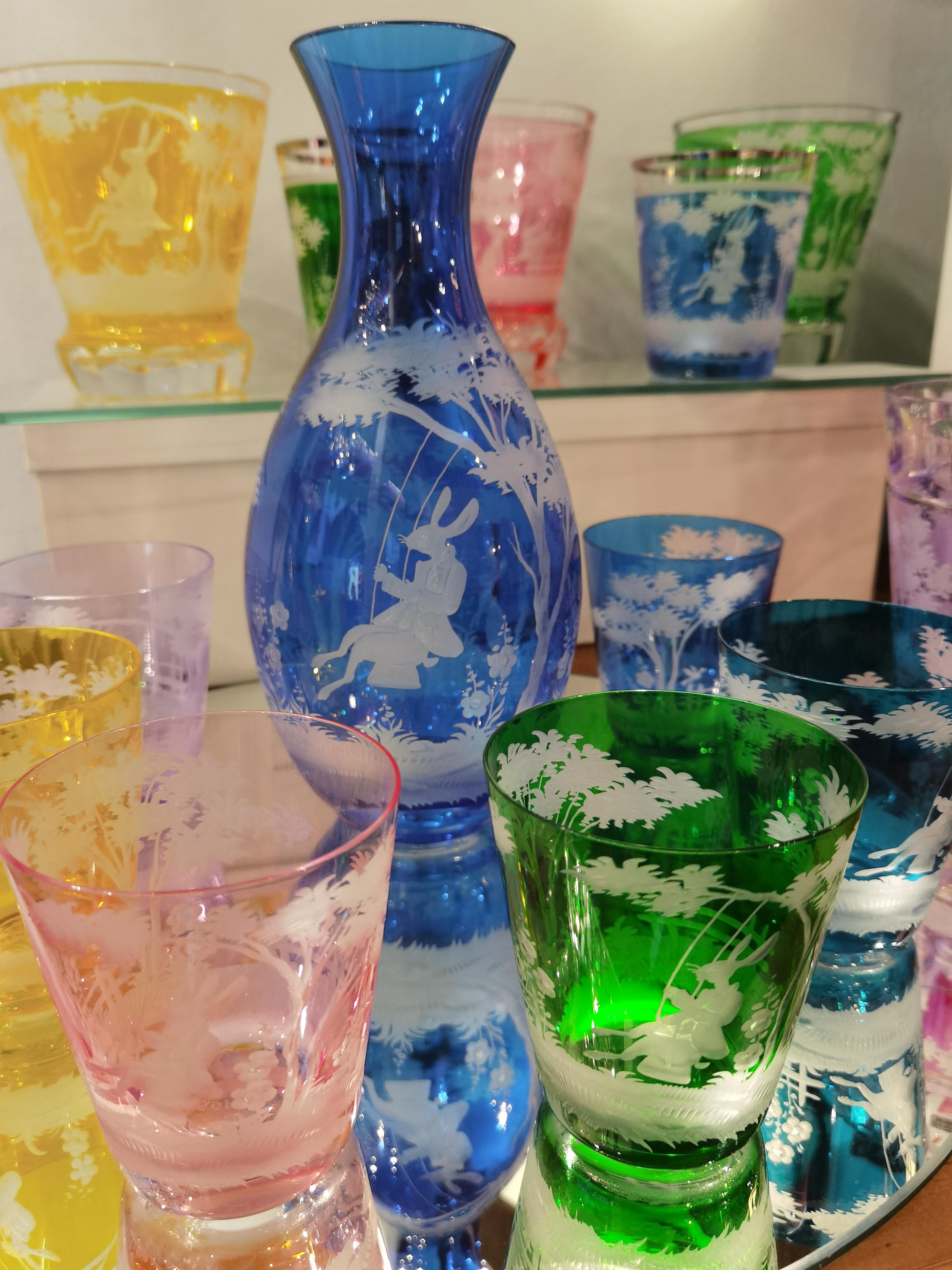 Country Style Easter Set of Six Glass Tumbler Purple Sofina Boutique Kitzbuehel In New Condition For Sale In Kitzbühel, Tirol