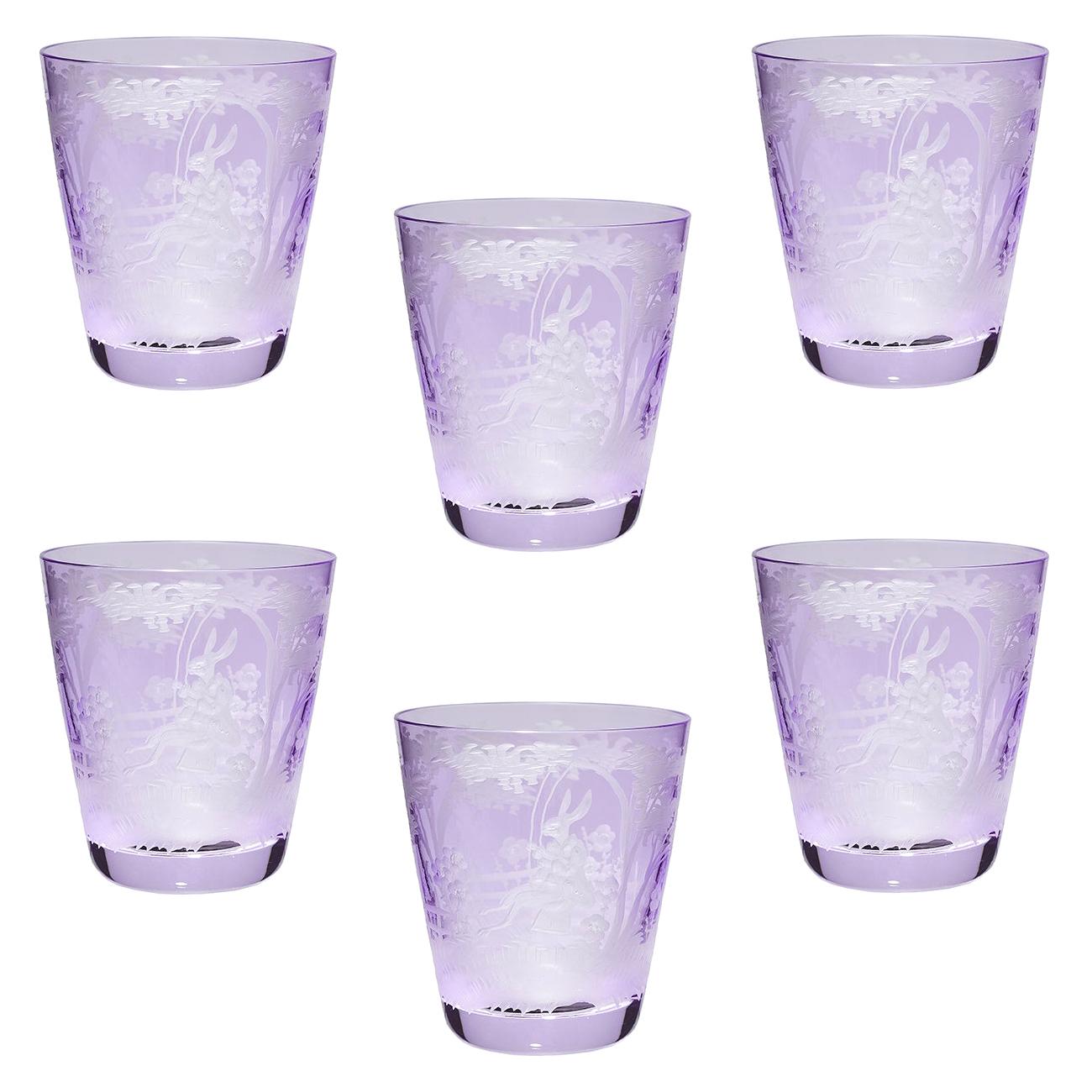 Country Style Easter Set of Six Glass Tumbler Purple Sofina Boutique Kitzbuehel