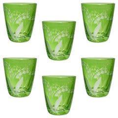 Country Style Set of Six Glass Tumbler Green Sofina Boutique Kitzbuehel