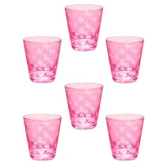 Country Style Set of Six Glass Tumbler Pink Sofina Boutique Kitzbuehel