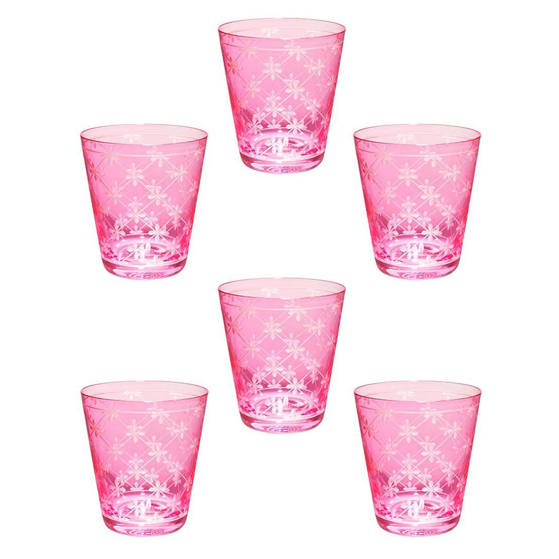 Sofina Boutique Kitzbuehel ensemble de six gobelets en verre rose de style campagnard