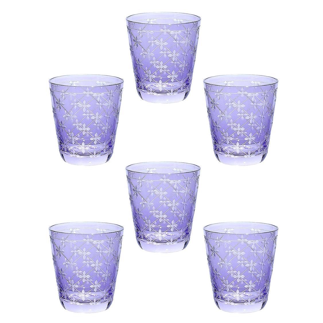 Juego de seis vasos de cristal estilo campestre morado Sofina Boutique Kitzbuehel en venta