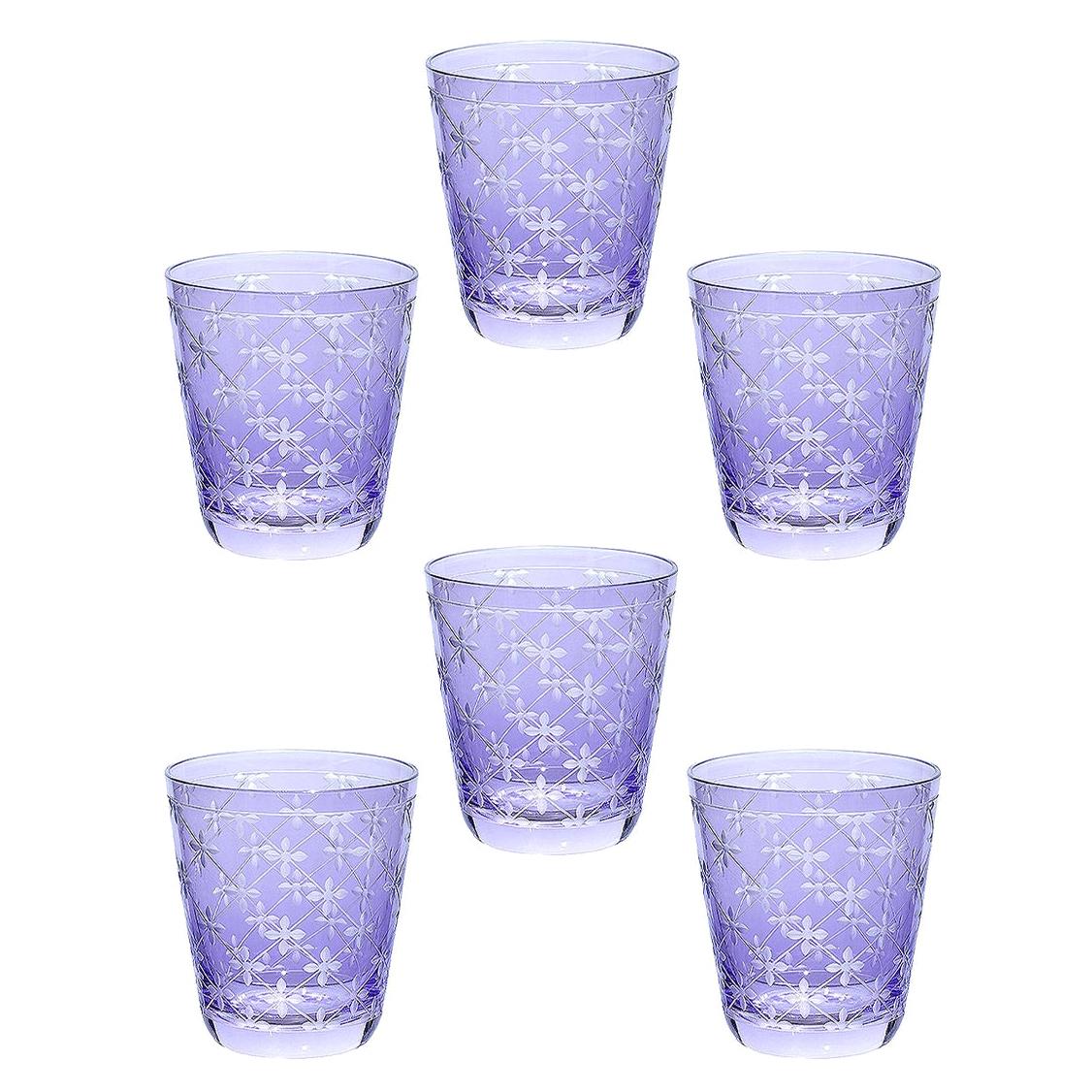 Country Style Set of Six Glass Tumbler Purple Sofina Boutique Kitzbuehel