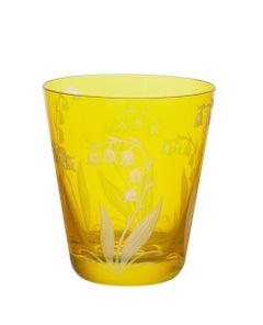 Ensemble de six gobelets en verre jaune Sofina Boutique Kitzbuehel de style campagnard