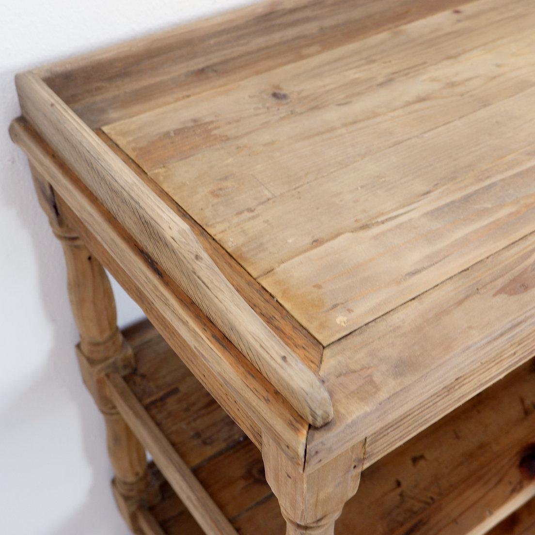 Country-style solid wood console shelf For Sale 9
