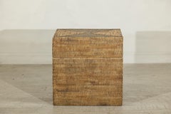 Country Style Square Handwoven Rattan Basket with Removable Lid