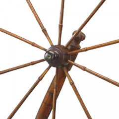 Country Style Stripped Spinning Wheel