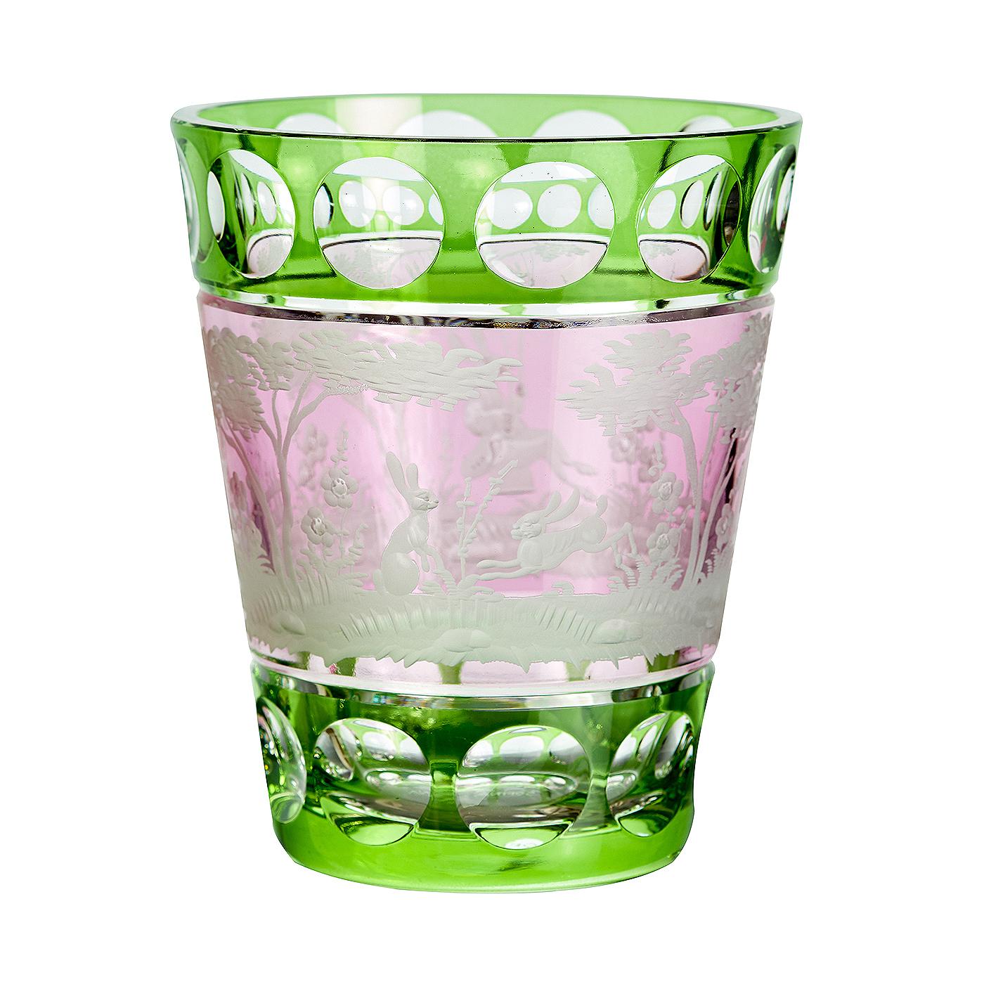 Vase im Landhausstil aus mundgeblasenem Kristall mit östlichem Dekor, Sofina Boutique Kitzbuehel (Handgeschnitzt) im Angebot