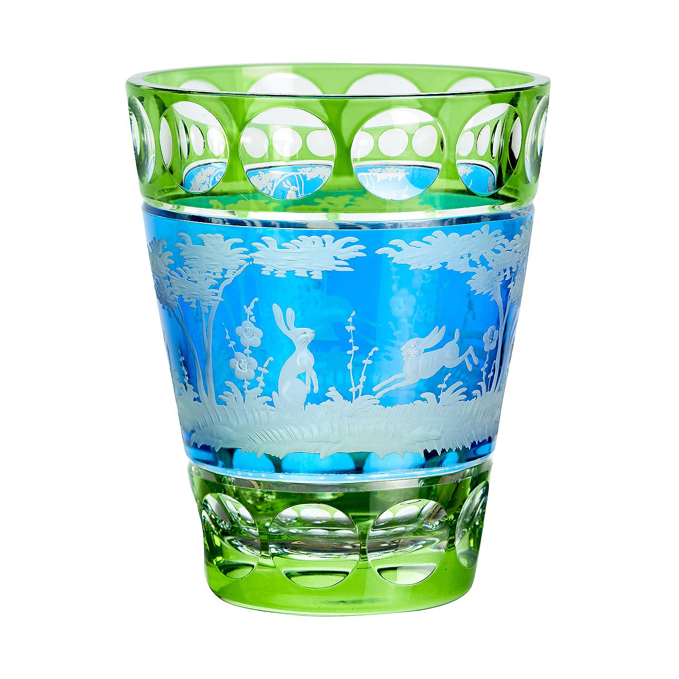 XXIe siècle et contemporain Vase de style campagnard en cristal soufflé à la main décoré de l'événement de Pâques Sofina Boutique Kitzbuehel en vente
