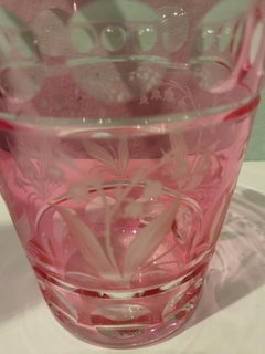 Vase de style campagnard en cristal soufflé à la main rose Sofina Boutique Kitzbuehel