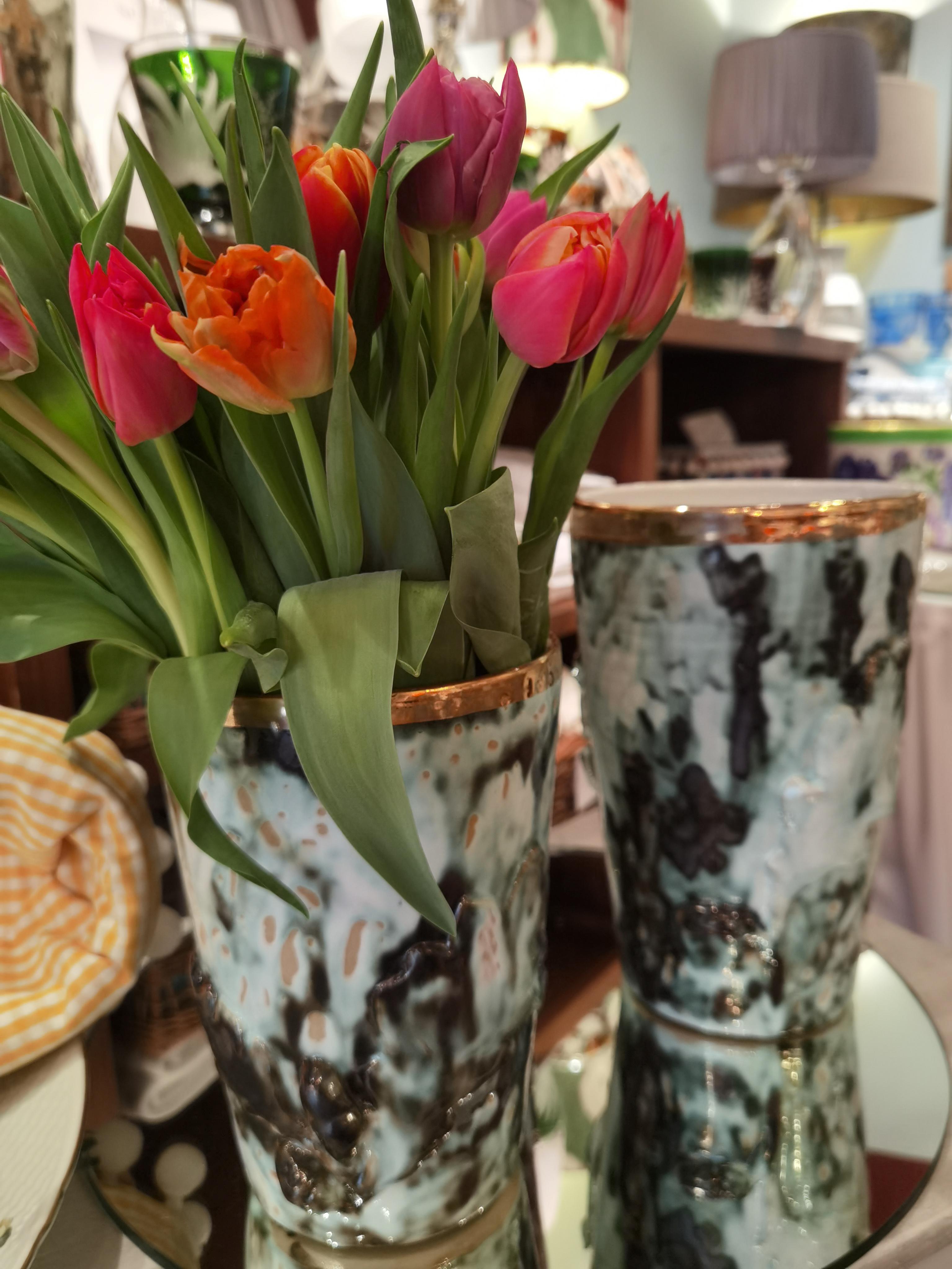 Country Style Vase Handmade Pottery Sofina Boutique Kitzb??hel For Sale