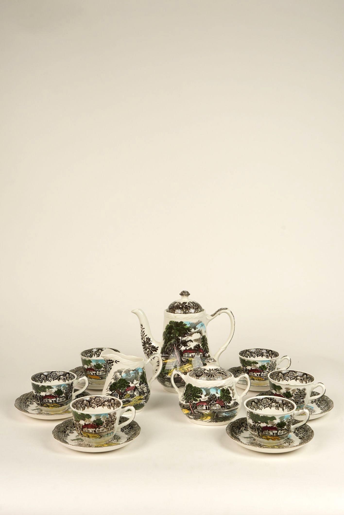 Landhausstil W.H. Grindley & Co. 9 Pieces Kaffeeservice (20. Jahrhundert) im Angebot
