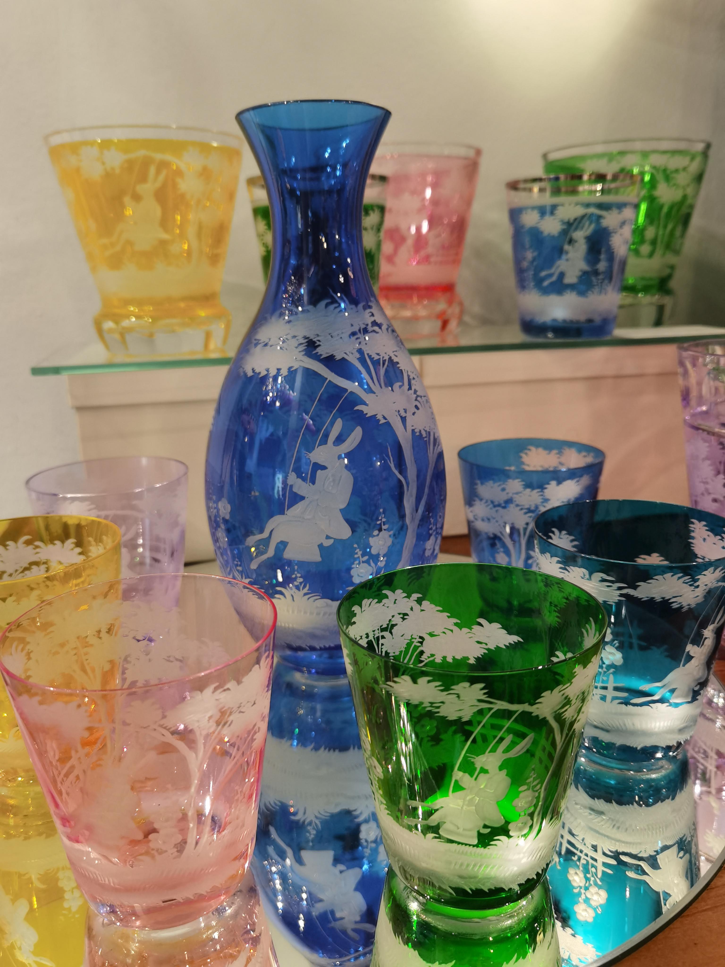 Set aus sechs grünen Glasbechern im Landhausstil von Sofina Boutique Kitzbuehel (21. Jahrhundert und zeitgenössisch) im Angebot