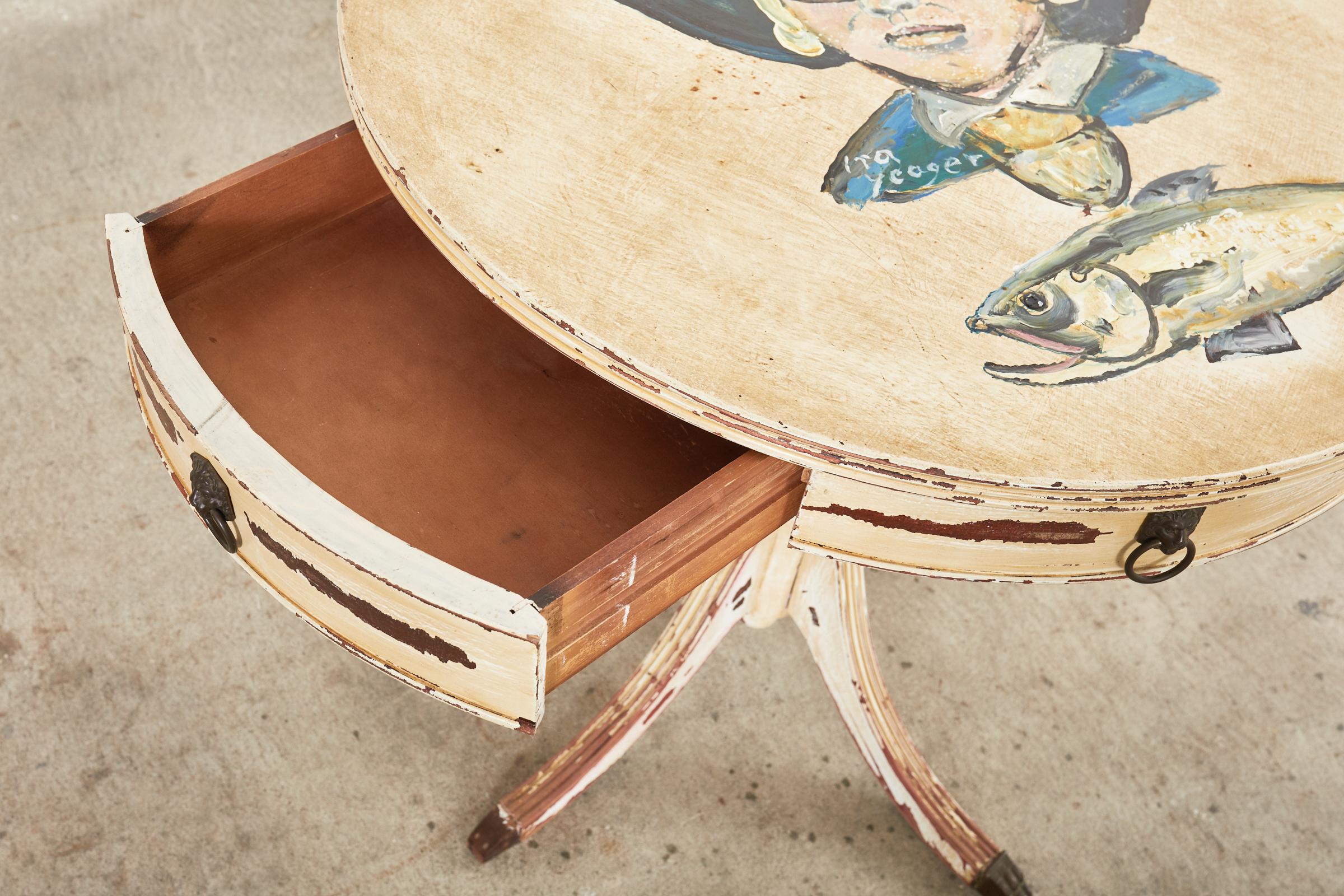 Table centrale gustavienne de style campagnard suédois peinte par Ira Yeager en vente 7