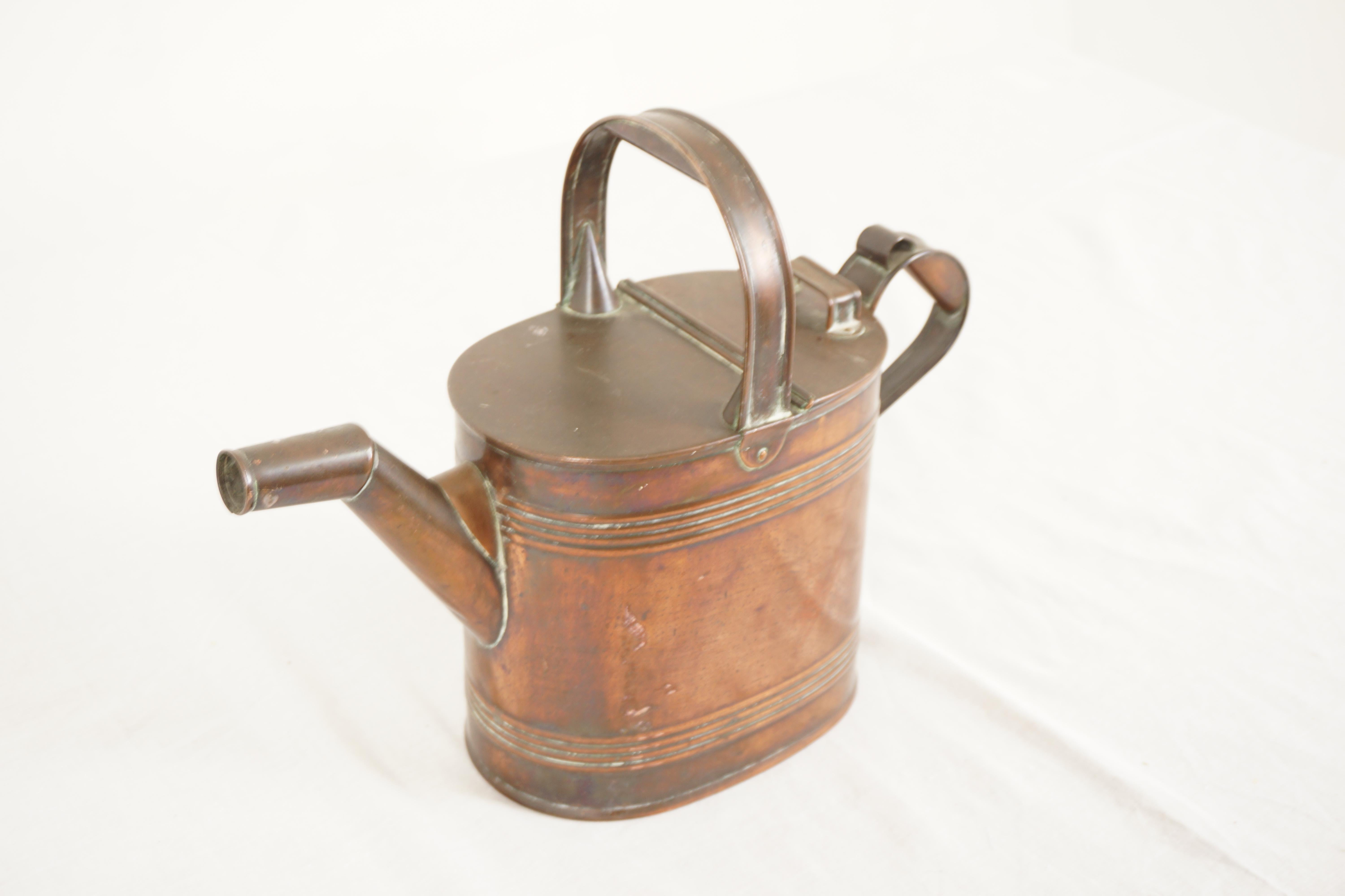 Scottish Country Victorian Copper Watering Can, Jug with Handle, Scotland 1880, H1129