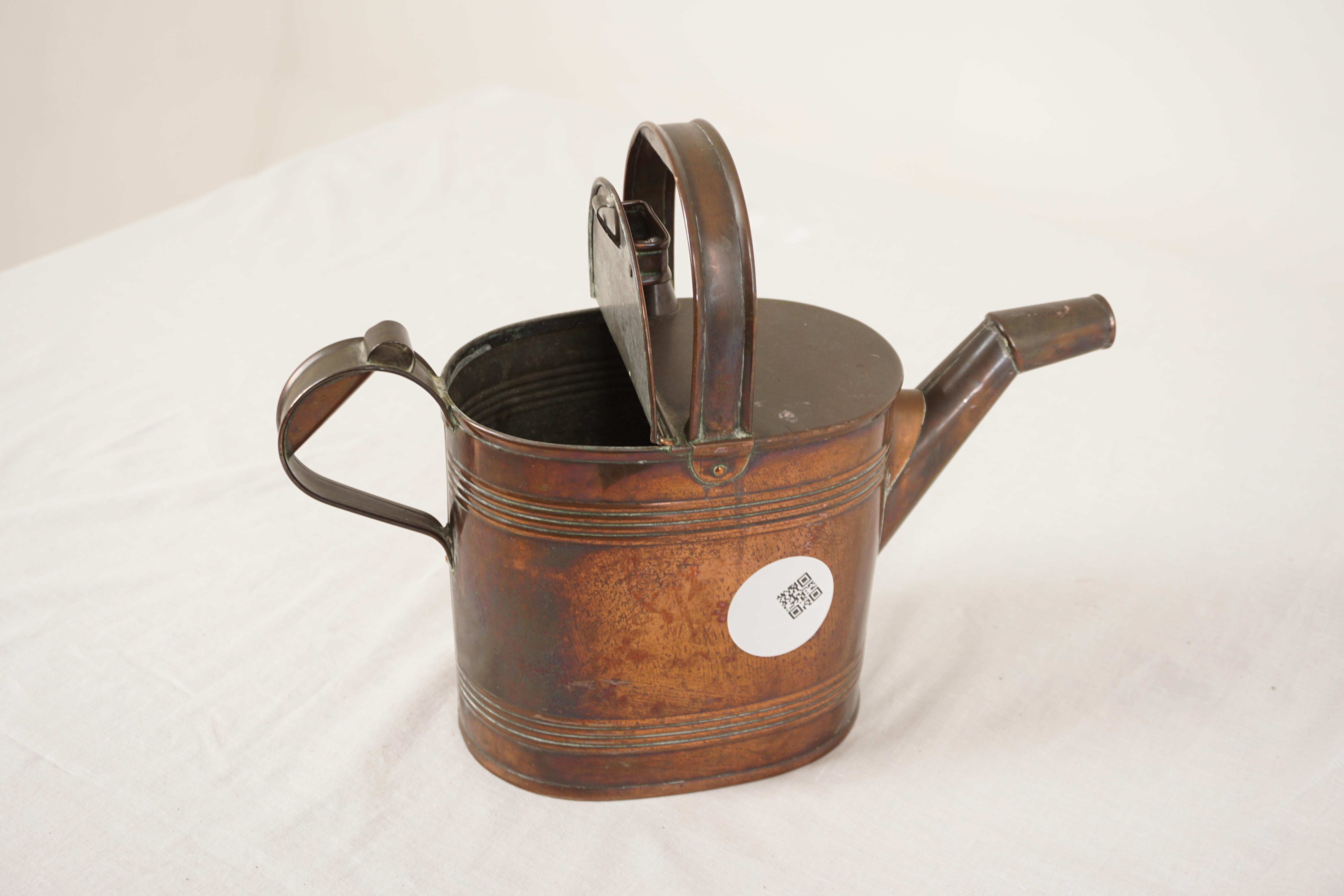 Country Victorian Copper Watering Can, Jug with Handle, Scotland 1880, H1129 1