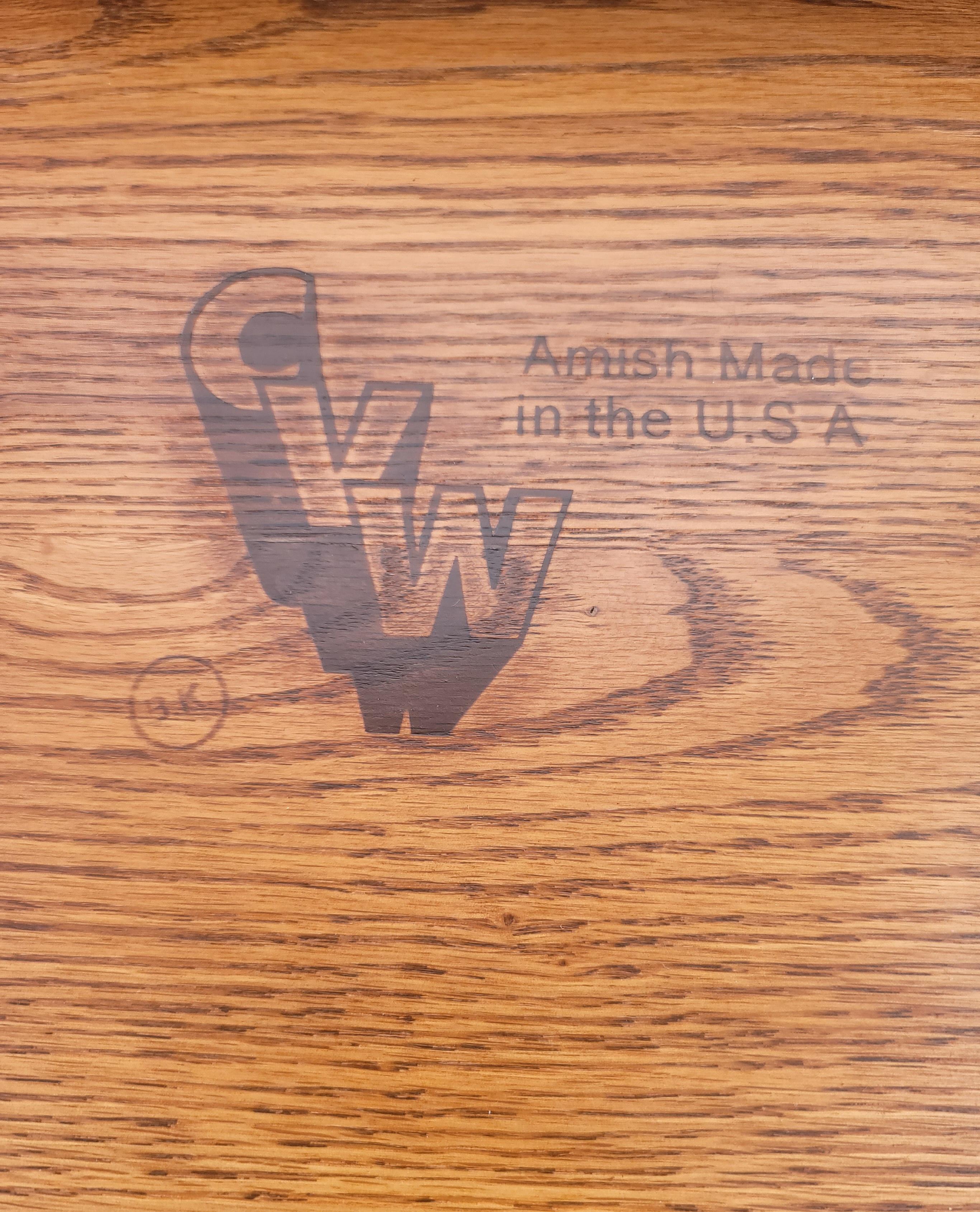 Country View Amish Arts & Crafts Mission Oak Side Tables, a Pair For Sale 2