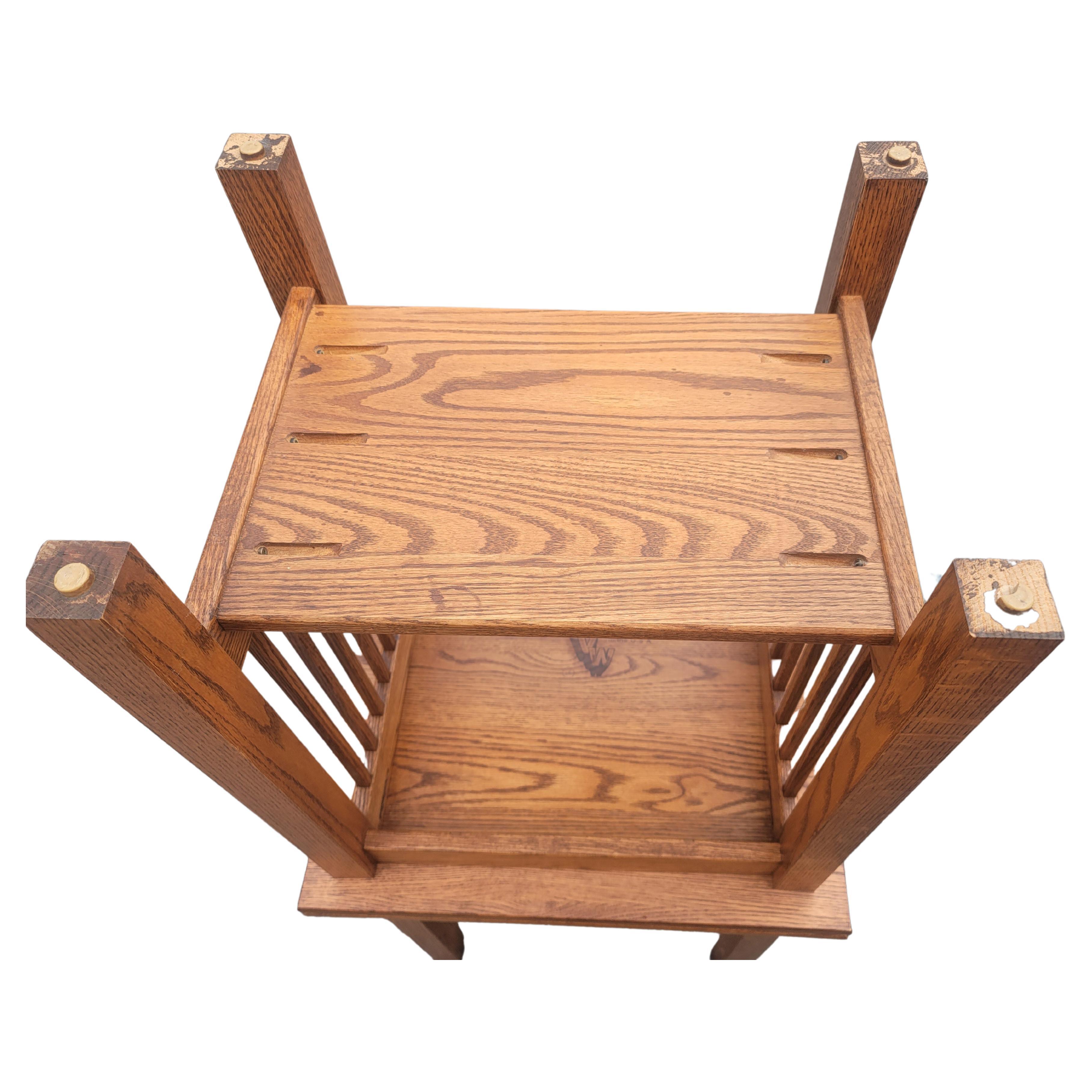 Country View Amish Arts & Crafts Mission Beistelltische aus Eichenholz, ein Paar im Angebot 2