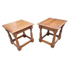 Country View Amish Handcrafted Mission Oak Low Stools