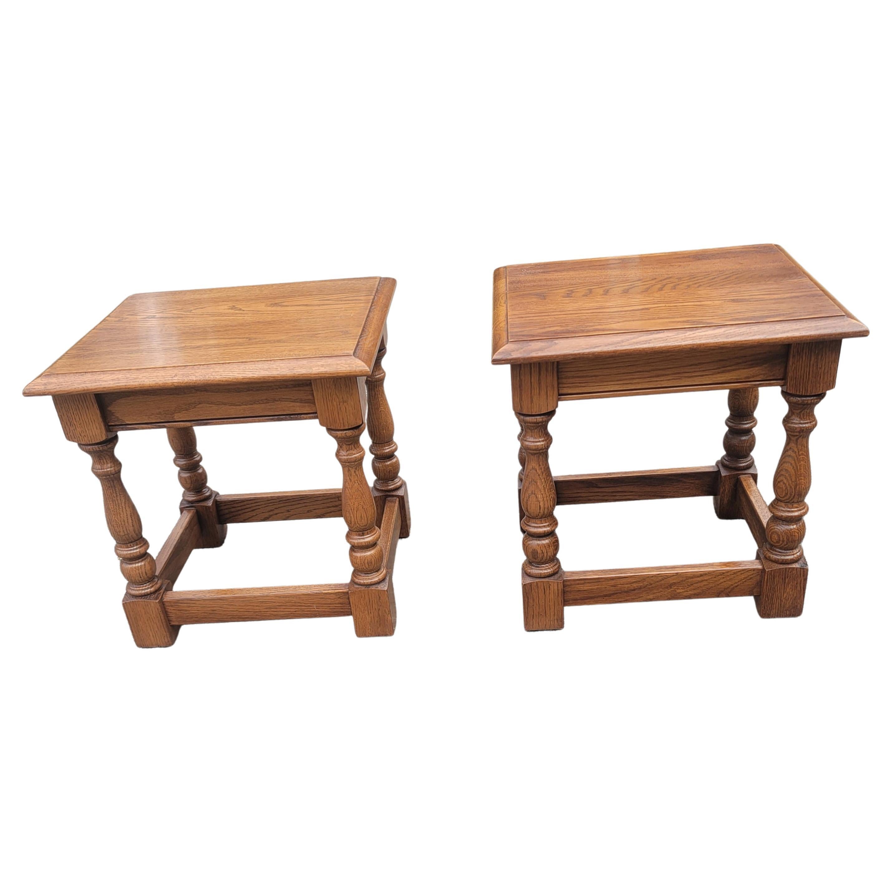 Country View Amish Handcrafted Mission Tabourets bas en chêne