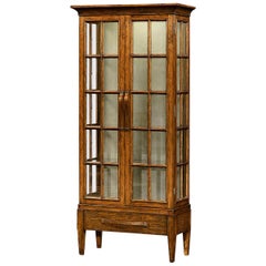 Country Walnut Display Cabinet