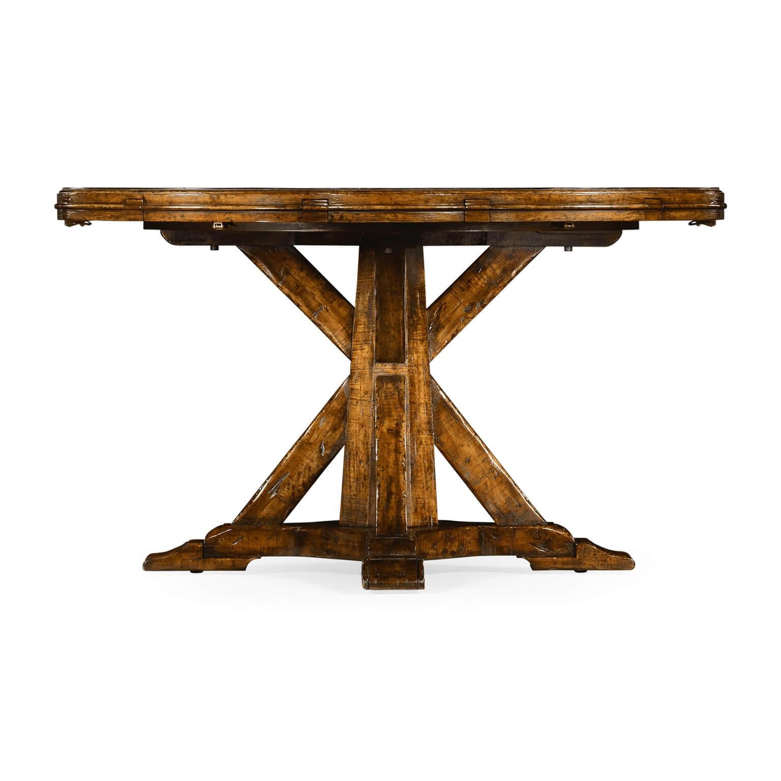 Contemporary Country Walnut Extension Table